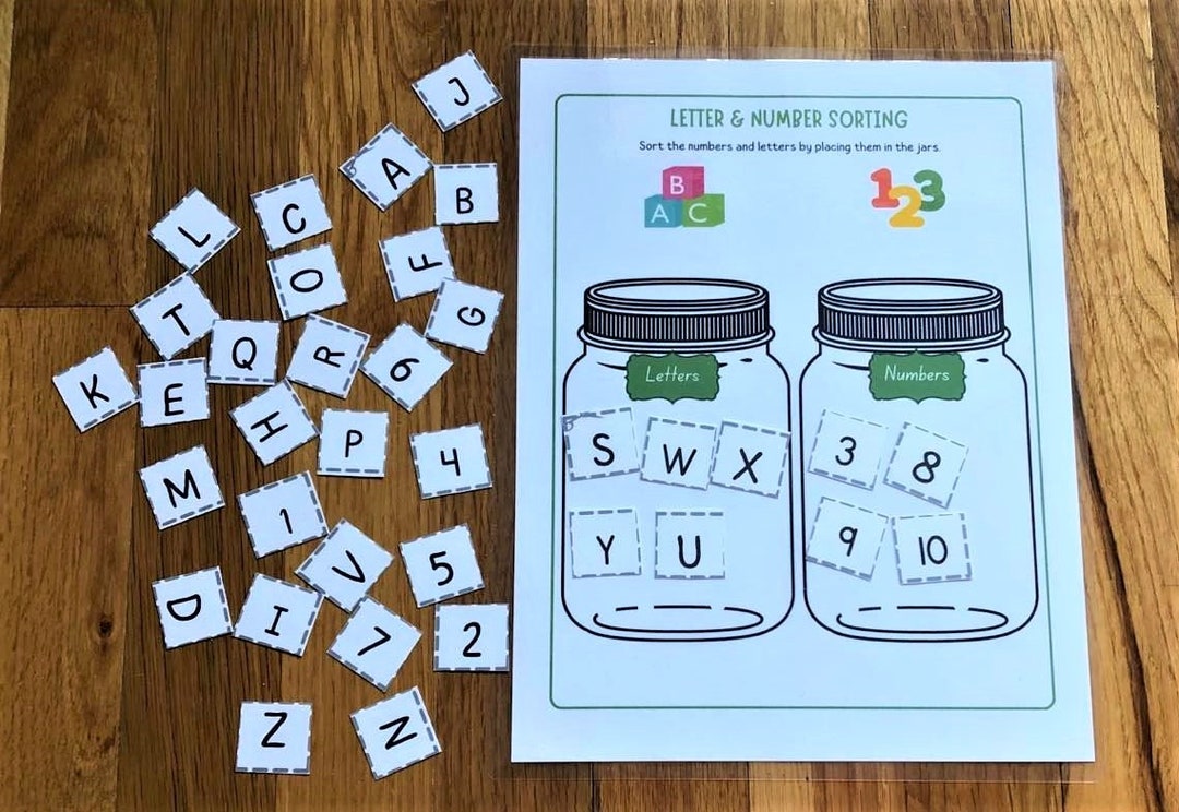 Alphabet and Number Sorting Great Hands on Activity Etsy
