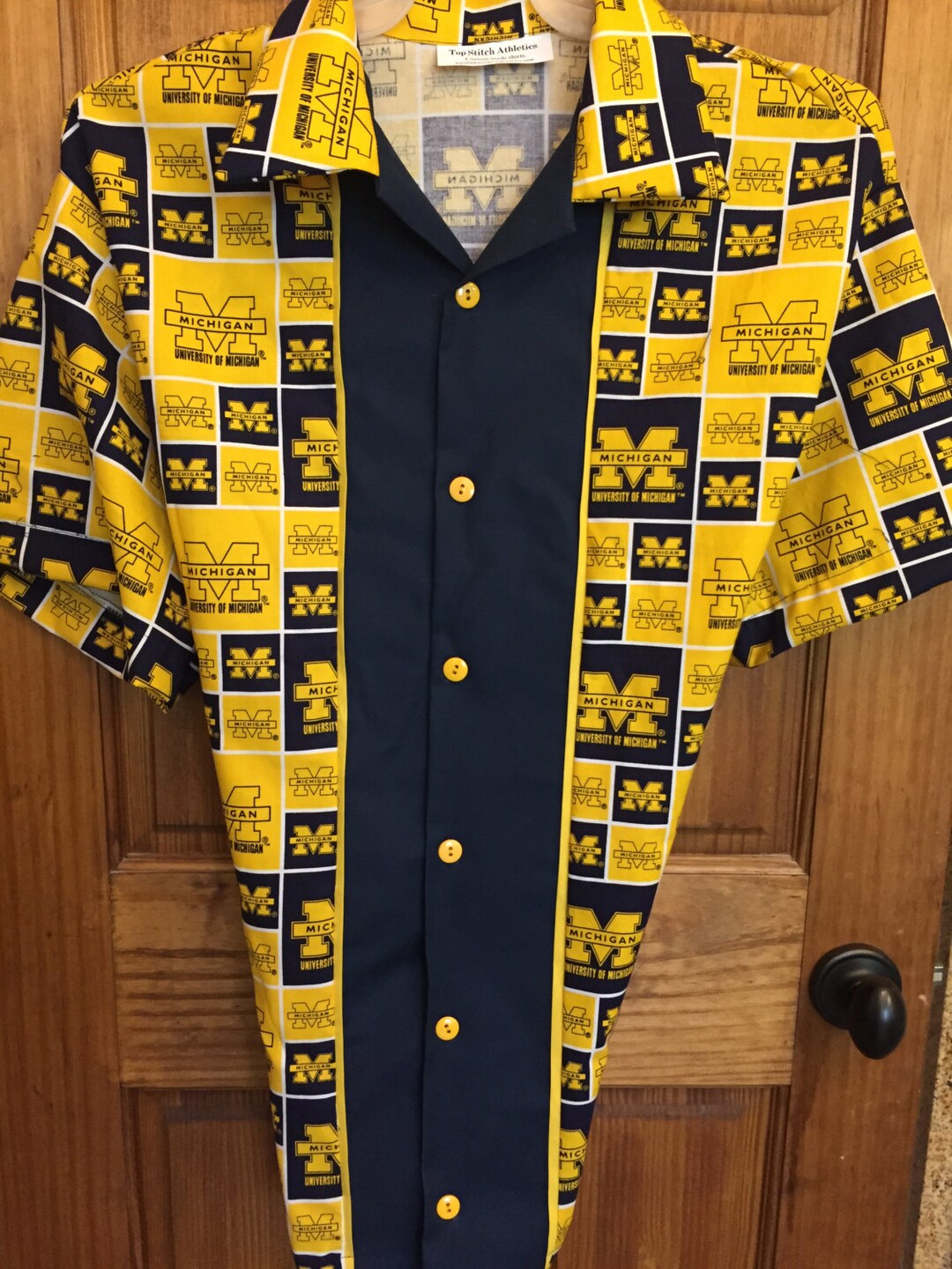 Michigan Wolveriines retro Bowling Shirt Etsy