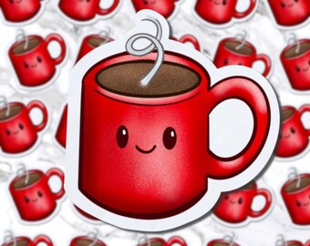 Kawaii Coffee Vinyl Sticker - Autumn Fall Theme
