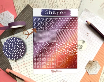 Shapes Planner Stickers - Handmade Matte Vinyl Bullet Journal Stickers