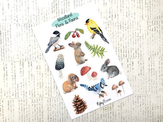 CUTE TINY BIRD STICKERS Sheet Animal Owl Parrot Vinyl Craft Scrapbook Sticker