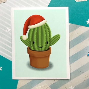 Cactus de Noël ensemble de 6 cartes de vœux