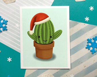 Christmas Cactus set of 6 greeting cards