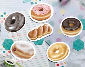 Handmade Donut Stickers - Waterproof Vinyl Decals