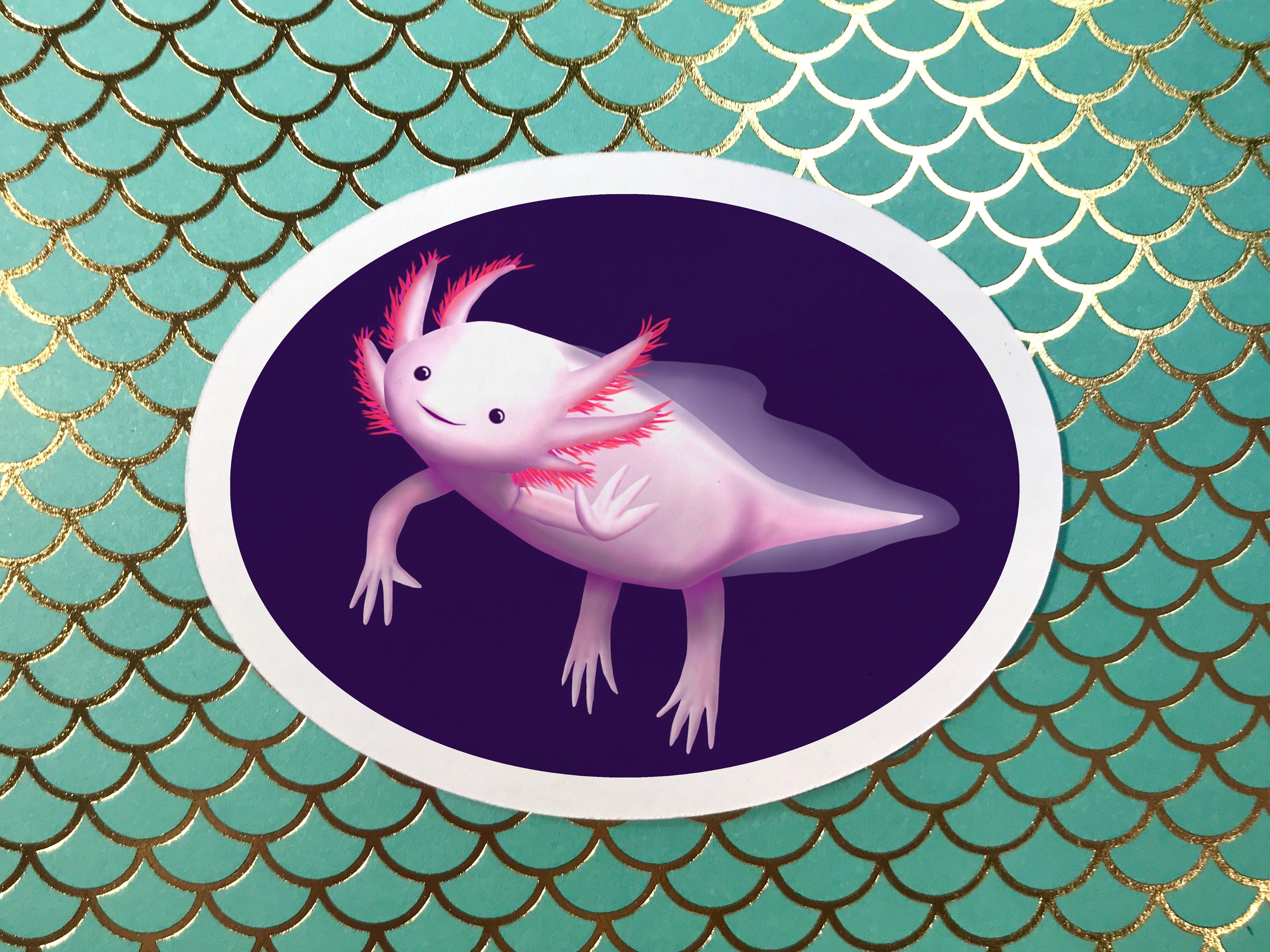 Axolotl Sticker – Waterproof Vinyl Illustrated Decal - Etsy
