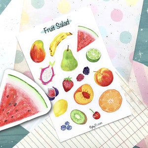 Fruit salad vinyl sticker sheet- planner stickers-journal stickers