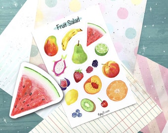 Fruit salad vinyl sticker sheet- planner stickers-journal stickers