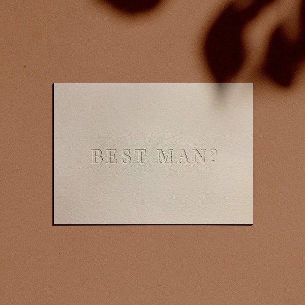 BEST MAN? Proposal Card | Letterpressed | Minimal | Simple | Classy | Modern