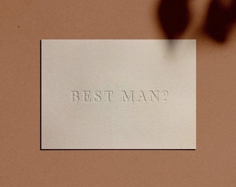 Best Man? Proposal Card | Letterpressed | Minimal | Simple | Classy | Modern