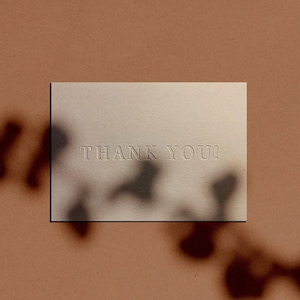 BULK THANK YOU Card Letterpressed Minimal Simple Classy Modern image 1