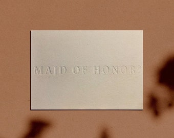 MAID OF HONOR?  Proposal Card | Letterpressed | Minimal | Simple | Classy | Modern