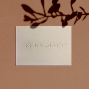 BRAUTJUNGFER? Vorschlag-Karte | Buchdruck | minimal | schlicht | Edel | Modern