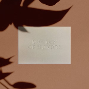 ¿MADRINA DE HONOR? Tarjeta de propuesta / Letterpressed / Minimal / Simple / Classy / Modern