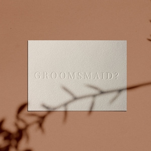 ¿DAMA DE NOVIA? Tarjeta de propuesta / Letterpressed / Minimal / Simple / Classy / Modern