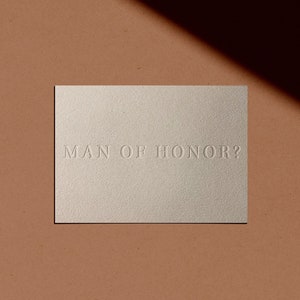 ¿HOMBRE DE HONOR? Tarjeta de propuesta / Letterpressed / Minimal / Simple / Classy / Modern