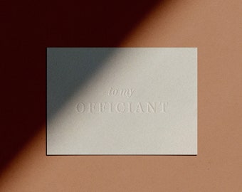 to my OFFICIANT Card | Minimal | Simple | Classy | Modern | Chic