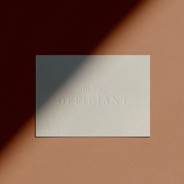 to my OFFICIANT Card | Minimal | Simple | Classy | Modern | Chic