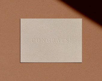 CONGRATS! Card | Letterpressed | Minimal | Simple | Classy | Modern