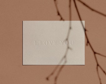 I LOVE YOU Card | Letterpressed | Minimal | Simple | Classy | Modern