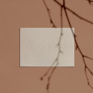 I LOVE YOU Card Letterpressed Minimal Simple Classy Modern image 1