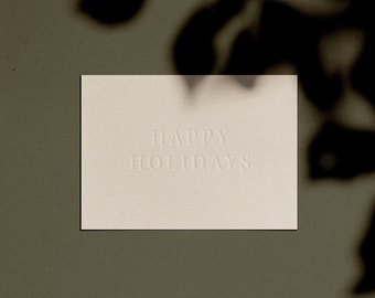 HAPPY HOLIDAYS Card | Letterpressed | Minimal | Simple | Classy | Modern | Chic | for Christmas | for the Holidays