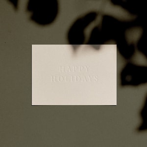 Tarjeta HAPPY HOLIDAYS / Letterpressed / Minimal / Simple / Classy / Modern / Chic / for Christmas / for the Holidays