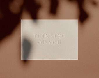THINKING OF YOU Card | Letterpressed | Minimal | Simple | Classy | Modern | Chic