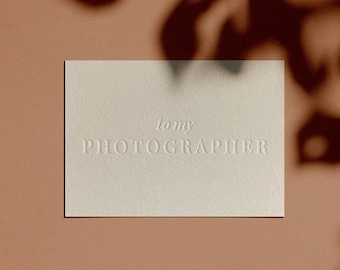 to my PHOTOGRAPHER Card | Letterpressed | Minimal | Simple | Classy | Modern