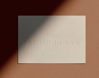 aan de kaart van mijn schoonvader | Letterpressed | Minimaal | Eenvoudig | Stijlvol | Modern