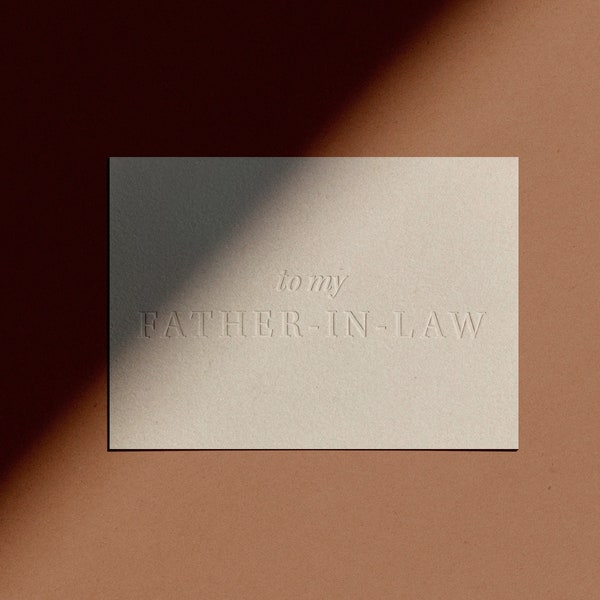 to my FATHER-IN-LAW Card | Letterpressed | Minimal | Simple | Classy | Modern