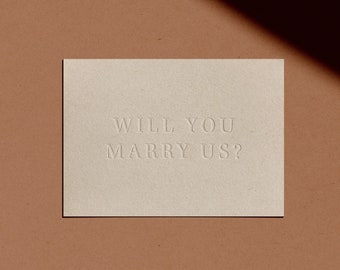 WILL YOU MARRY Us? Card | Letterpressed | Minimal | Simple | Classy | Modern