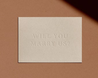 WIRST DU uns HEIRATEN? Karte | Letterpressed | Minimal | Schlicht | Edel | Modern