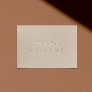 BLIJF je met ons trouwen? Kaart | Letterpressed | Minimaal | Eenvoudig | Stijlvol | Modern