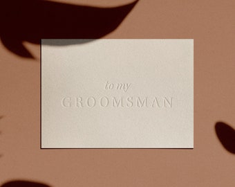 a mi tarjeta GROOMSMAN / Letterpressed / Minimal / Simple / Classy / Modern