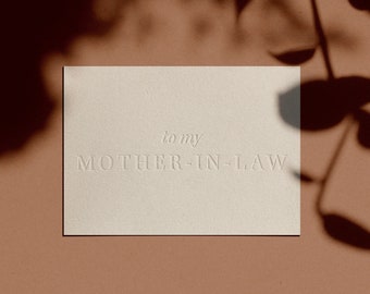 to my MOTHER-IN-LAW Card | Letterpressed | Minimal | Simple | Classy | Modern