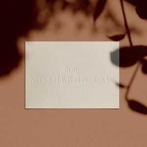 to my MOTHER-IN-LAW Card | Letterpressed | Minimal | Simple | Classy | Modern