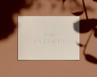 aan mijn OUDERS-kaart | Letterpressed | Minimaal | Eenvoudig | Stijlvol | Modern