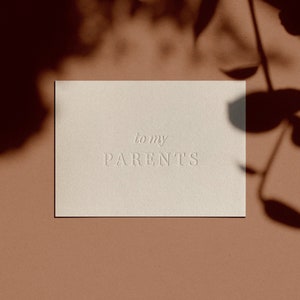 to my PARENTS Card | Letterpressed | Minimal | Simple | Classy | Modern