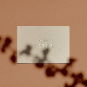 für meine SCHWESTER Karte | Buchdruck | minimal | schlicht | Edel | Modern