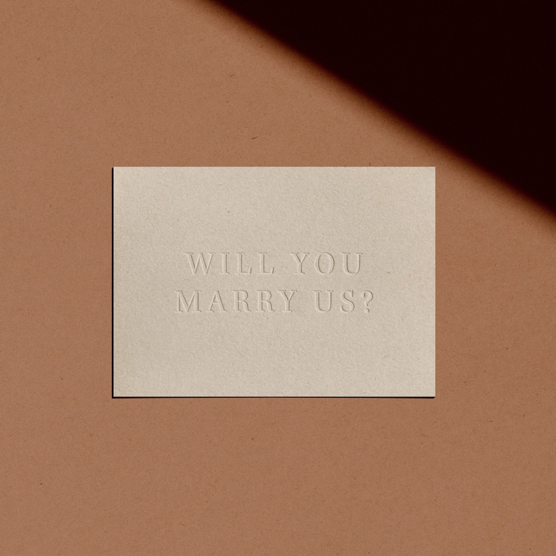 WILL YOU MARRY Us Card Letterpressed Minimal Simple Classy Modern image 1