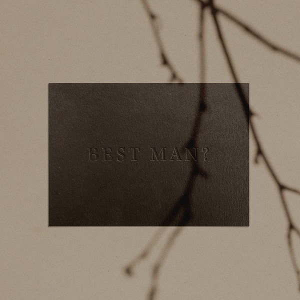 BEST MAN? Proposal Card | Letterpressed | Minimal | in black | Simple | Classy | Modern