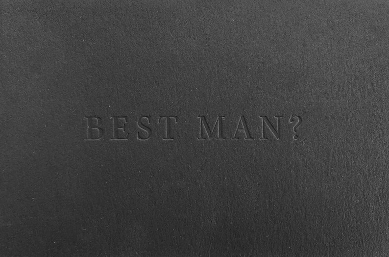 BEST MAN Proposal Card Letterpressed Minimal in black Simple Classy Modern image 2
