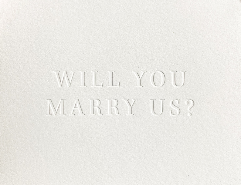 WILL YOU MARRY Us Card Letterpressed Minimal Simple Classy Modern image 2