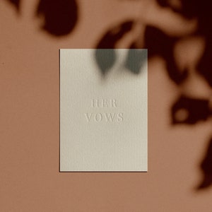 HER VOWS Card/Booklet | Minimal | Simple | Classy | Modern