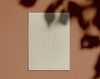 HER VOWS Card/Booklet | Minimal | Simple | Classy | Modern