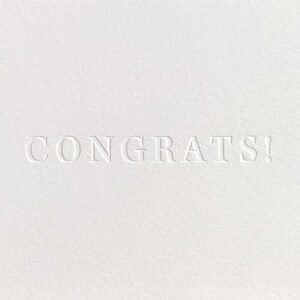 CONGRATS Card Letterpressed Minimal Simple Classy Modern image 2