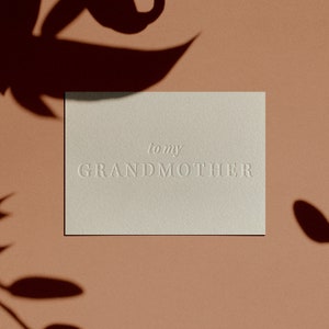 zu meiner GROSSMUTTER Karte | Buchdruck | minimal | schlicht | Edel | Modern