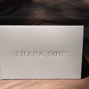 BULK THANK YOU Card Letterpressed Minimal Simple Classy Modern image 2