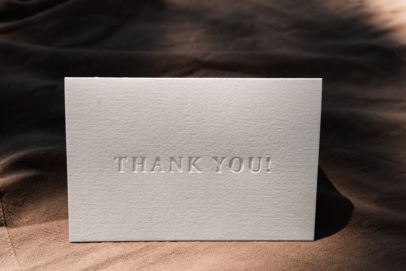 BULK THANK YOU Card Letterpressed Minimal Simple Classy Modern image 2