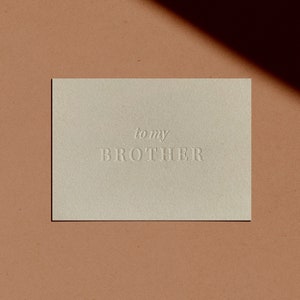 zu meinem Bruder Karte | Buchdruck | minimal | schlicht | Edel | Modern